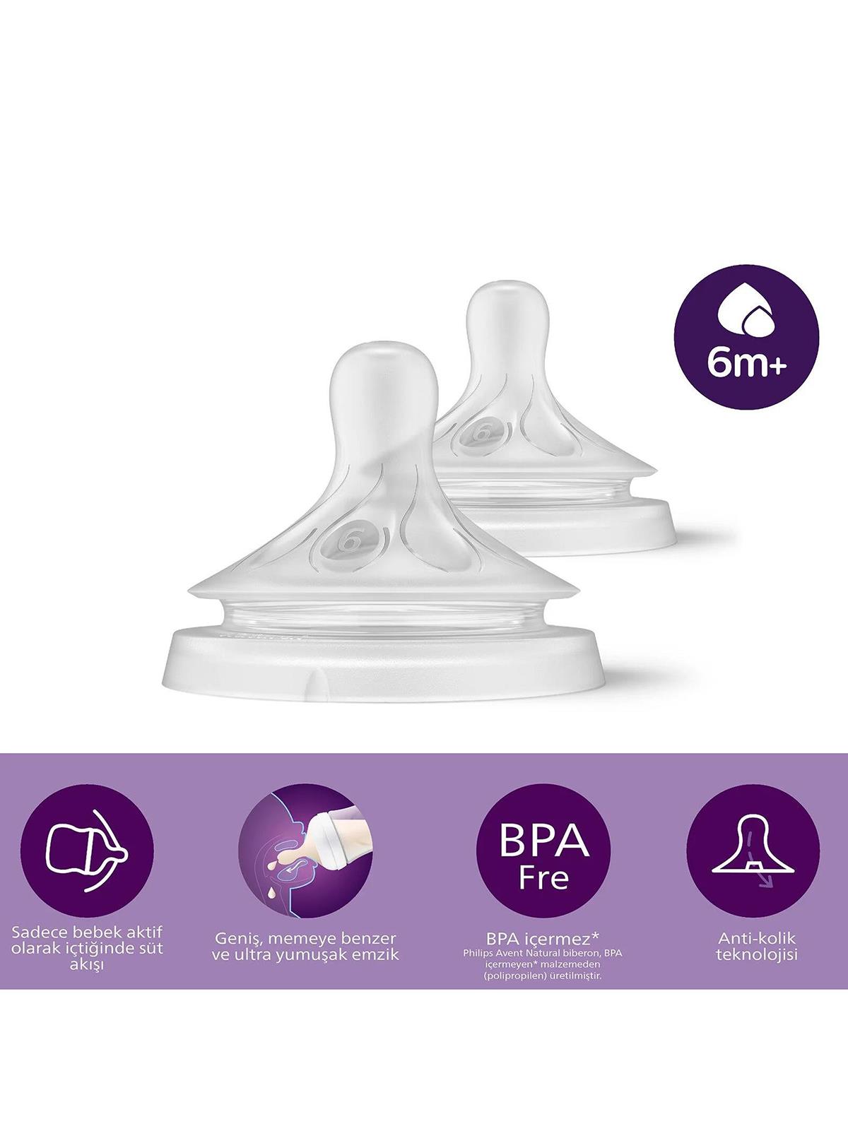 Avent Natural Response 2'li Biberon Emziği6 Numara6+ AyDoğal Tepkili Biberon Emziği