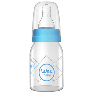 Wee Baby Sılıkon Klasık Kıraz Uclu Cam Bıberon 125 ml - Mavi