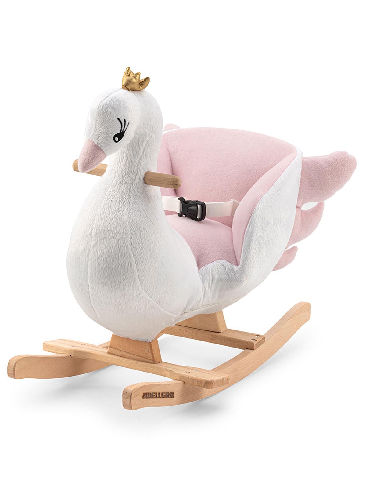 Wellgro Sallanır Ahşap Kuğu - Pembe