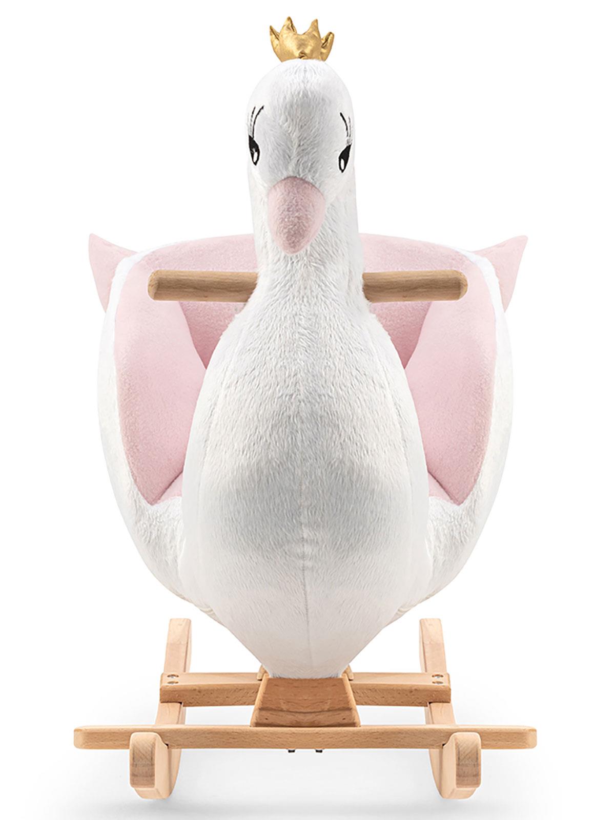 Wellgro Sallanır Ahşap Kuğu - Pembe