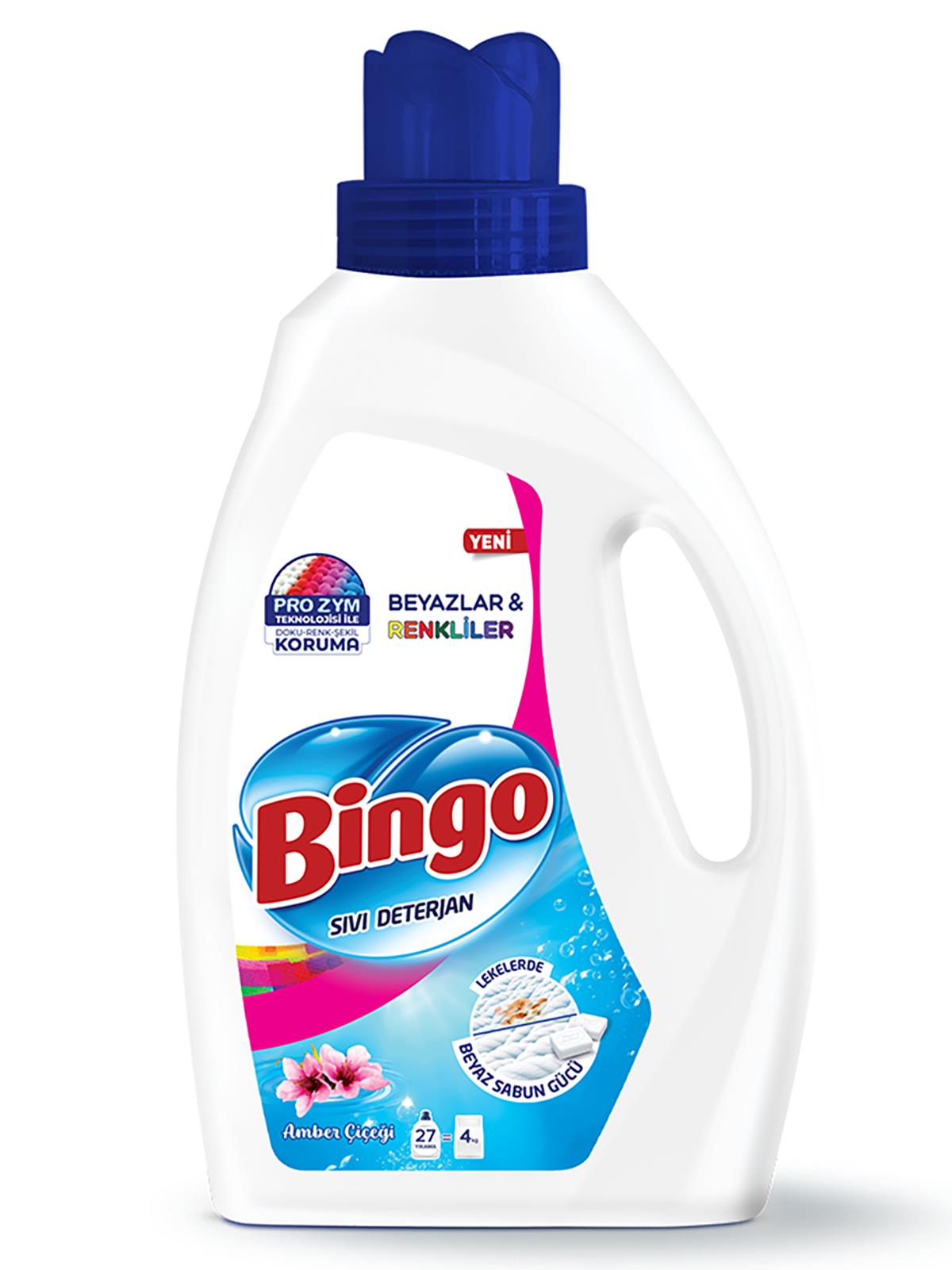 Bingo Sıvı Deterjan  Renkli&Beyaz Amber 1755 ml